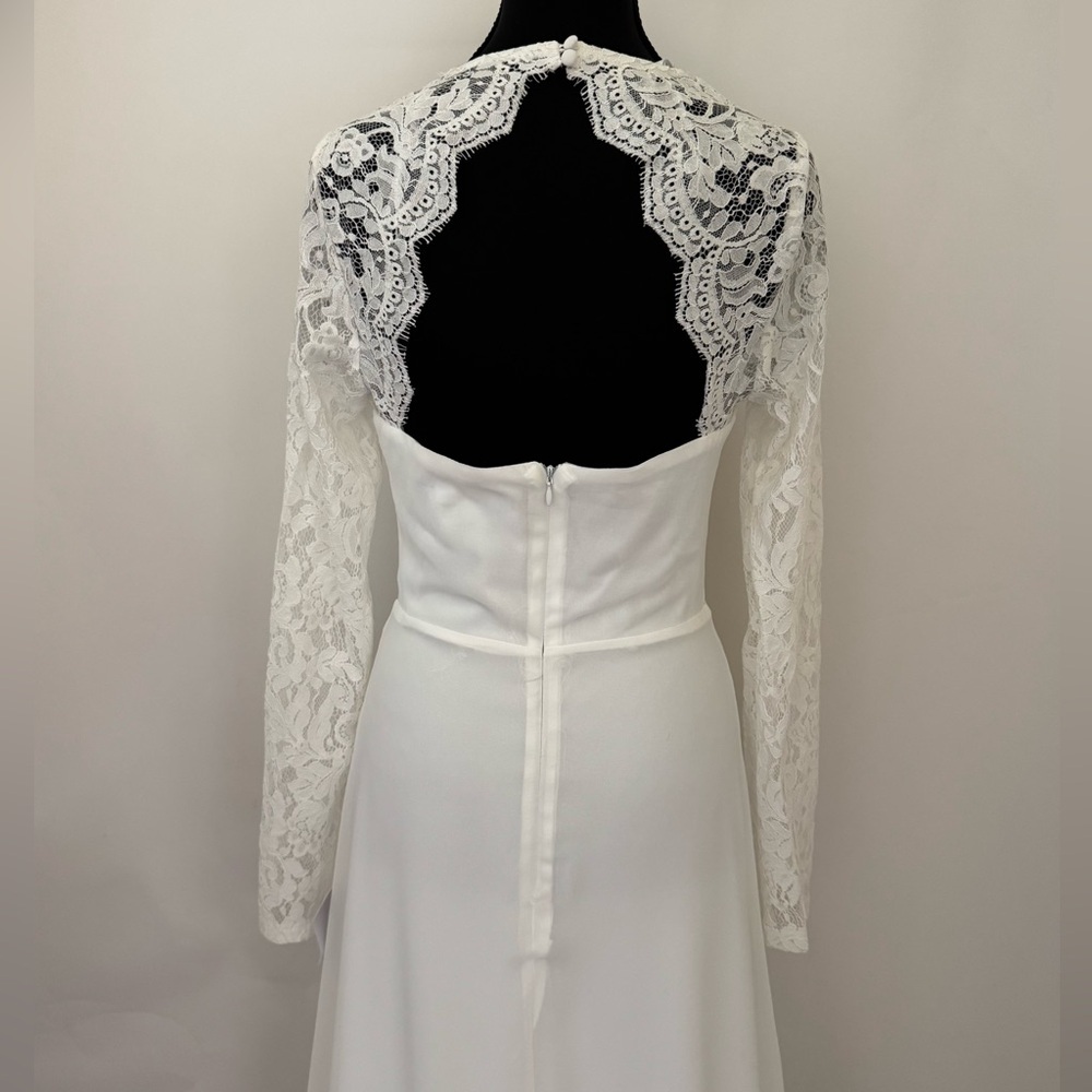 Lulus Promised Forever White Lace Long Sleeve Backless Maxi Dress, Size S, NWT - Picture 12 of 16